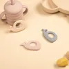 Detors jouets 1 morceau de bébé en silicone en silicone dentaire en peluche jouet baleine en forme de dents bébé mastication accessoires nouveau-nés sans bisphénol un d240509