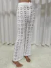 Pantalon en tricot de mode pour femmes blancs crochet long pant