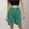 Women's Shorts Pants For Fashionable Spring Summer Solid Button Up Knee Length Bottom Loose Wide Leg Straight Trousers Business