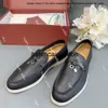 Zapatos LP Loro Piano zapato Pianna Zapatos casuales de cuero de vaca LP LP Flat Blow Top Suge Oxfords Moccasins Summer Walk Comfort Slip On Rubber Sole Mens Flat