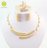 Fashion Wedding Bridal Crystal Rimestone Jewelry SetS African Perles Dubai Gold Color Statement Bijoux Costume7573416
