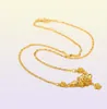 Gewichtige Hiea -Mode -Blume 24K Real gelb Solitaire Goldkette Halskette 45 cm Frauen Schmuck 4053575