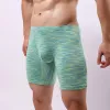 Homens esticam longos boxershorts respiráveis para abordagem de umidade boxer cuecas esportes de ginástica de calças de sono para jovens cuecas de jovens