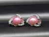925 sterling silver pearl ear stud earring freshwater round dyed pearl with silver empty bracket diy handmade earrings6306307