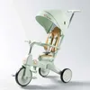 Strollers# Childrens Tricycle Multifunction Folding Baby Stroller Three Wheel Stroller Bidirectional Pram for Kids Trolley Baby Carriage T240509