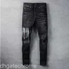 Miri jeans grafiska mens designer jeans män byxor mode high street män svart flerfärgade bokstaven tryck elastiska motorcykelbyxor hip hop baggy ksubi jeans