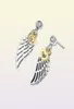 Nouveau authentique 925 Sterling Silver Ailes Pendants Boucles d'oreilles Ensemble Boîte d'oreille originale pour CZ Diamond Feather Stud pour femmes8982904