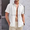 Men Plus Tees Polos 2024 Summer New Men's Textury camisa texturizada preta de manga curta casual camisa dobrada de camisa casual camisa casual