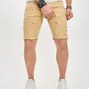 Męskie dżinsy Letnie stylowe rozryte splicing mężczyzn Slim Fit Denim Shorts Street Style Straight Męskie Jean pięciopunktowe spodnie