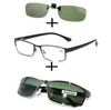 Солнцезащитные очки 3pcsrectangular Metal Black Business Business Halces для мужчин Женские сплавы Поляризованный Clip7217685