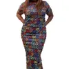 2024 Multi Color bodycon jurken vrouwen casual bemanning nek nek kolekepotlood jurk gratis schip