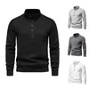 Мужские рубашки T Plus Tees Polos New Men High Seck Button Sweater European Casual Cold Color Jacket для мужчин плюс футболки