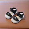 Sandalen Baby Girl Solid 2023 Spring/Summer Boys-schoenen 0-2 jaar oude Velcro Princess Walking 1 H240510