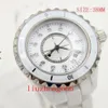 Pełna ceramiczna jakość Sapphire Crystal Na rękę zegarek kwarcowy Ruch Kobiet Zegarek Kobiety Czarna ramka moda panie 12 Big Lady Watches 261r