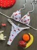 Swimwear Women Cute Cherry Print Brazilian Thong Bikini Set Sexy Swimsuit Two Pieces Bathing Suit 2023 Beach Wear 240509