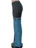 Jeans femminile felyn 2024 di qualità patchwork dritta casual bottom