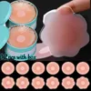 Breast Pad 6 pairs of reusable Nipple covers with box self-adhesive silicone chest invisible latex pad Petal womens stickers Q240509