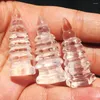 Dekorativa figurer 1st Pure White Crystal Wenchang Tower Kinas Feng Shui Möbler Artiklar Naturliga stenar och mineraler