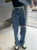 Frauen Jeans Frauen Design hohl aus stilvollem All-Match-Empire Koreanischer Stil Einfacher Denim Casual Kreativität Sommer Lose Mädchen
