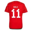 2024 2025 Maglie da calcio del Galles James Bale 2026 qualificatori Welsh Football Shirts Home/Away Cities N.Williams Rodon T.Roberts Cabango Levitt Moore Thomas Men Kit Kit Kit Kit