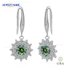 Dangle Ohrringe 18k Weiß Gold plattiert 0.5ct Moissanit Tropfen für Frauen rund geschnittene Sonnenblume Form 925 Sterling Silber Hochzeit Schmuck Schmuck