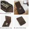 Kontakte Familie handgefertigte Brunnen Stiftkoffer Leder für Männer Frauen Halter Stift Beutel Retro Pen Box Organisator Jungen Mädchen School 240429