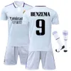 Sets/Soccer Sets/Sight Suits Mens Track Supsuits New 2223 Real Madrid Football Shirt Mens No. 10 Modric No. 9 Benzema Camisa de fútbol de fútbol Camisa de entrenamiento para niños Camisa de equipo