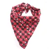 Hondenkleding Kerstmode Pet Bandana Red Snow Plaid Puppy Oranje kraag Chihuahua Yorkie Scarf Blue Star Cotton