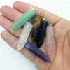Pendant Necklaces Hexagonal Pointed Natural Stone Reiki Healing Crystal Rose Quartz Tiger Eye Obsidian Charm For Necklace Jewelry