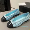 15a Nouvelles couleurs Femmes Ballet Flats Rison Designer de marque classique Toe Round Sweet Bow-noué DÉCORS TOUTES SAISONS À LA MARCHÉE À PLAT avec un confort doux Designer féminin