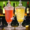 Wine Glasses European Style Lead-free Glass Beer Kettle Juice Bucket With Faucet El KTV Bar Cold Water Bottle Beverage Clear