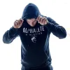 Mens Hoodies Sweatshirts Men Gym Gymnasium Alfalete Bodybuilding Workout Fitness Sweatshirt Manlig sportkläder Huvjacka Drop Deliv DHB4U