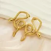 Stud -oorbellen 1Pair 304 Roestvrij staal Snake Animal Ear Post Gold Color For Women Birthday Wedding Party Sieraden