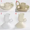 Candle Holders Cup-shaped Nordic Holder Jewelry Stand Candlestick Ceramic Pography Ornaments Handhold