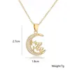 Anhänger Halsketten modische kupfergoldgesteuerte Zirkonia Halskette Star Moon Mama Brief für Frauen Muttertag Schmuckgeschenke
