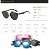 Óculos de sol Metal Frame Garotos Meninas espelhadas lentes acrílicas para crianças UV 400 C001 Q240410