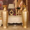 Vases Electroplated Gold Cerramic Floor-Fanding Large Vase Silver Model Floor European Luxury Home Decoration décoration