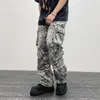 Overalls Camouflage Y2K Fashion Baggy Flare Jeans Cargo Pants Men Clothing Straight Women Wide Leg Long Trousers Pantalones 240510