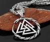 Homens de aço inoxidável Viking Valknut Amulet Dragon Pingnder Colar15856245