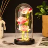 Dekorativa blommor ledde tre rosen Artificial Night Light Gift Creative Valentine's Day Mors batteridrivna bröllopsdekor