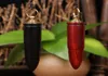 Portable Bullet shaped wooden snuff bottle handmade huanghuali tobacco snuff bottle with metal spoon Smoking Accessories9304664