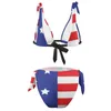 Frauen Badebekleidung amerikanischer Flaggen Bikini Badeanzug sexy die Sterne Streifen drucken weibliche bunte Bikinis Set 2 Stück Push Up Badeanzüge