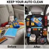 Auto achterbank Organizer met 10 tafelhouder 9 opbergvakjes stoelbeschermer terug kickmatten voor Kid Toddlers Travel Accessories