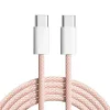 Schnelles Schnellladen 60W 3a C bis C Fabric Nylon USB C Typ C PD Ladekabel Kabel Kabel 1m 3ft 2m 6ft für iPhone 15 Samsung Android Phone 5 Farbe