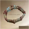 Bracciale in pietra micolor in rilievo Bracciale in pietra femminile dolce cortile a mano 1 braccialetti di consegna goccia dhgarden dhdrv