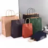 3 -stcs Geschenkomwikkel 5 PCS Kraft Bag Paper cadeauzakken herbruikbare boodschappentassen voor verpakking Craft Gifts Wedding Business Retail Party Tassen