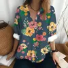 Chemises pour femmes à la mode pour femmes imprimer le style décontracté et bouton de grande taille chemise à manches longues