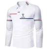 Men's Polos Hddhhh Brand imprimé Nouveau Polo Mens T-shirt Striped T-shirt décontracté haut à manches longues Q240509