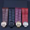 Ledergurt Männer Uhr Accessoires für Santos100 Kalb Leder Uhrengurt 20mm23mm Sportdurchdringliches Armband Damen 307J
