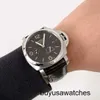 Funktionales Handgelenk Uhr Panerai Herren Luminor 1950 Serie 44 mm Durchmesser Automatische mechanische Kalender Uhr PAM00321 Stahlstahl -Zeitzonen -Leistungsreserveanzeige